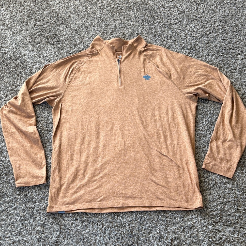 Men's Long Sleeve Quarter-Zip Performance Top - Tan